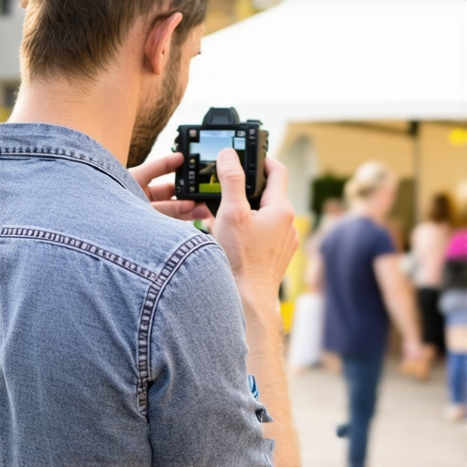 Business owner capturing photos at a community event
