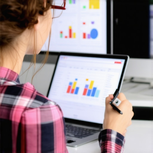 Expert analyzing Google Maps rankings with data charts.