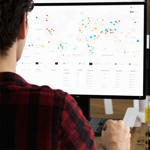 Business owner analyzing data for local SEO optimization.