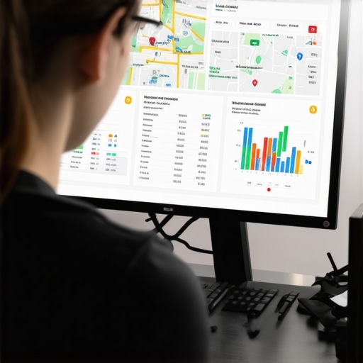 Person reviewing Google Maps SEO performance on a laptop.