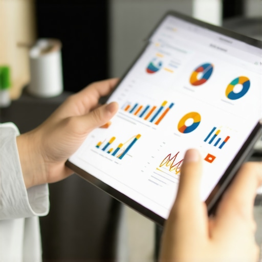 Person reviewing local SEO performance metrics on a tablet