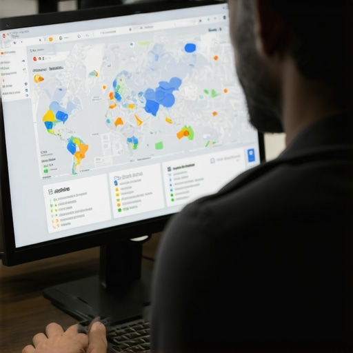 Analyst reviewing local SEO analytics on a laptop for better map pack rankings.