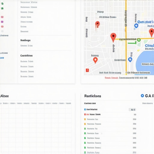 Dashboard screenshot of local SEO tools managing Google Maps rankings
