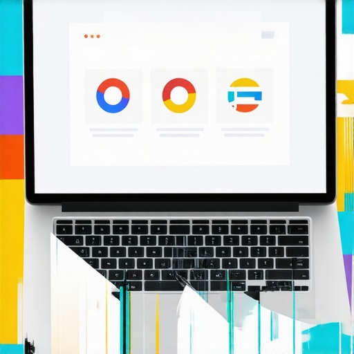 Illustration showing a person optimizing Google My Business profile with checklists and analytics tools.