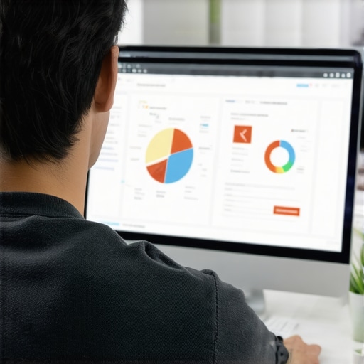 A person working on local SEO analytics using multiple digital tools on a computer.