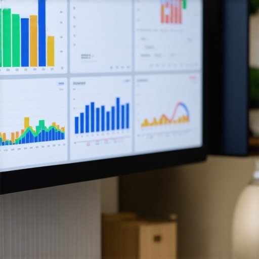 SEO Analytics Dashboard Screen displaying local SEO performance metrics and rankings.