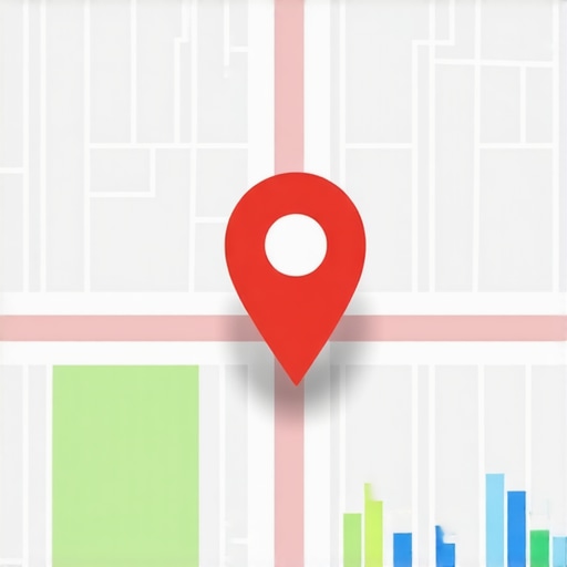 Digital map showing business locations with SEO analytics overlay